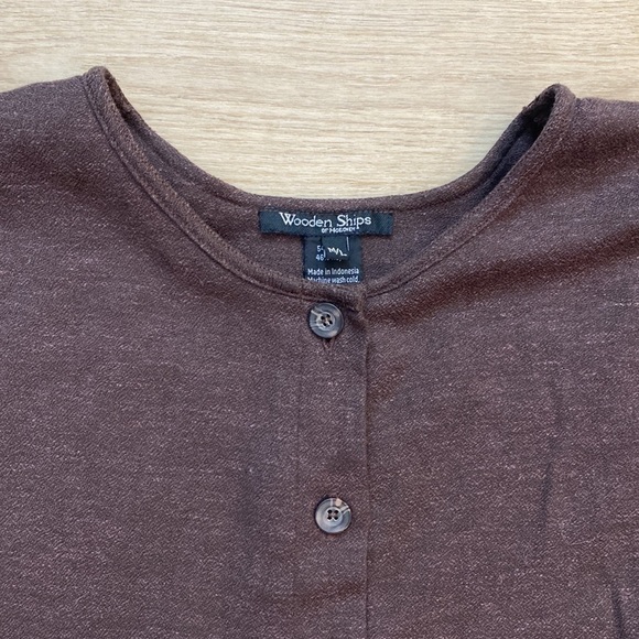 Anthro‎ Wooden Ships Knit Linen Button Front Tunic Lagenlook Forest Minimalist - Picture 2 of 13